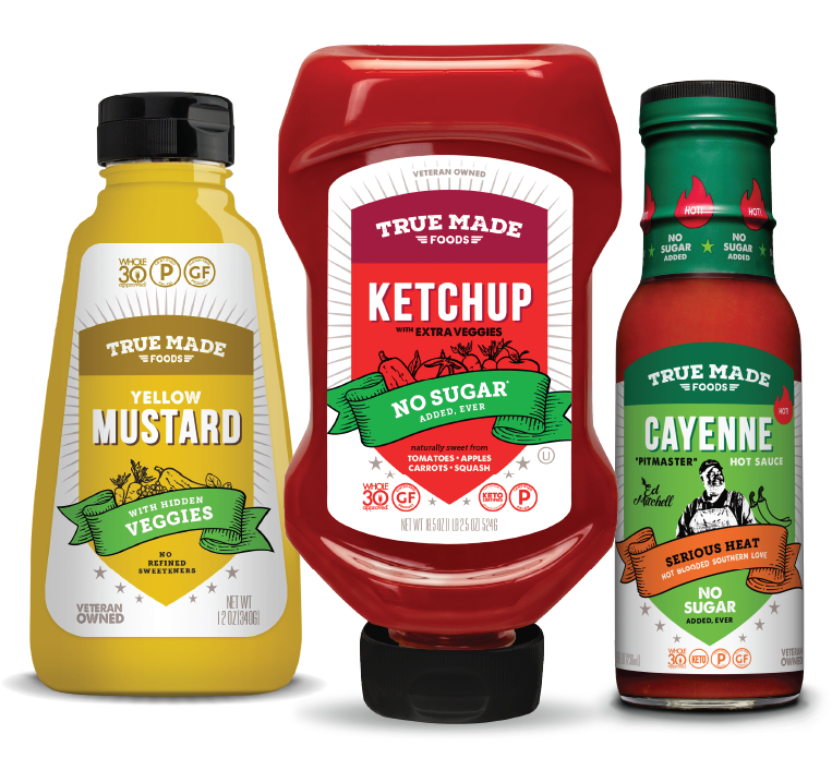 True Made Foods Ed Mitchell Carolina BBQ Sampler Pack sugar free BBQ sauces with natural sweetness.