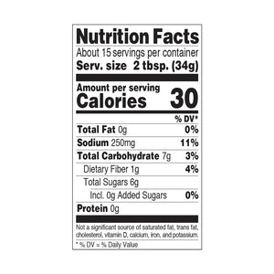 True Made Foods Memphis BBQ Sauce - Nutrition Facts